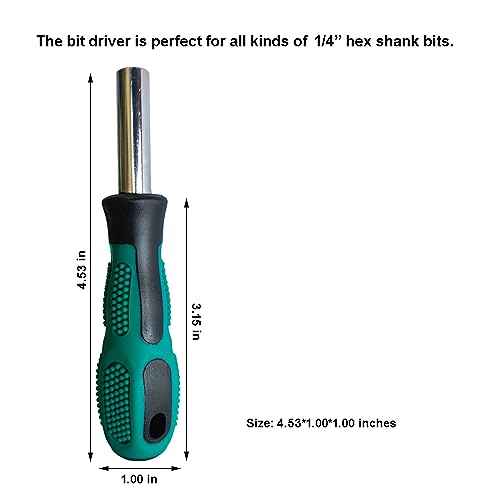 Bit Driver Handle,2 Pieces 1/4 inch Screwdriver Handle,6.35mm Mini Short Strong Magnetic Bit Holder Extension for Bits