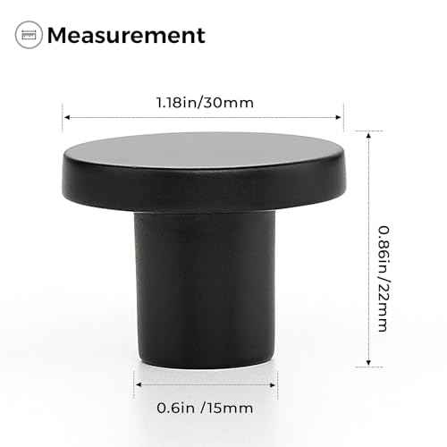 Ravinte 60 Pack Cabinet Knobs Black Kitchen Cabinet Knobs Round Dresser Drawer Pulls Closet Door Pulls 1-1/5 Inch