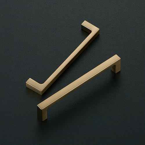 Ravinte 20 Pack Solid 5 Inch Kitchen Square Cabinet Handles Champagne Bronze Cabinet Pulls Dresser Drawer Pulls Kitchen Cupboard Hardware Handles