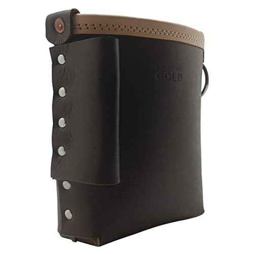 3850-CHOC Bolt Bag with Spud Wrench Holder and Snap Holder | Ironworker Bolt Bag, Medium Size | Premium, Ultra Durable Buffalo Leather | Commercial Grade Sliding Tool Belt Accessory