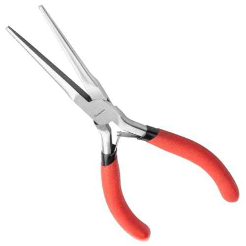 Needle Nose Pliers 6 Inch - Precision Pliers with Extra Long Tapering and Non-Serrated Jaws for Jewelry Making, Bending Wire and Small Object Gripping - Pack 1