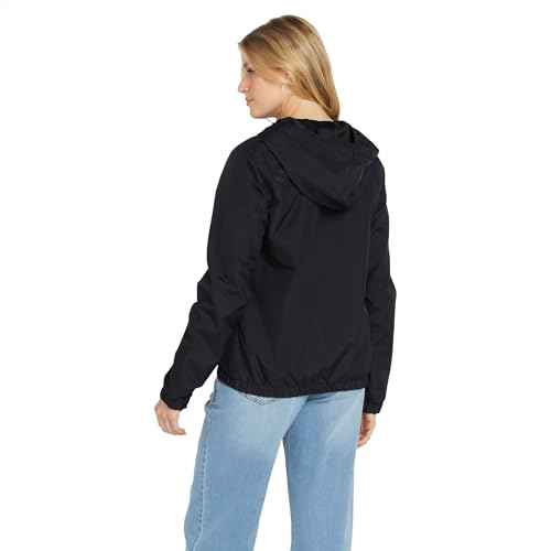 Volcom Women's Plus Enemy Stone Hooded Zip Front Windbreaker Jacket