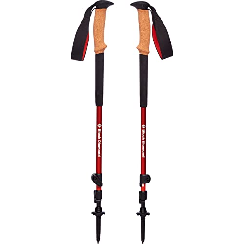 BLACK DIAMOND Trail Cork Trekking Poles (Pair) | Lightweight Collapsible Aluminum Hiking Poles | Natural Cork Grips | FlickLock Adjustable Shafts for All-Season Stability