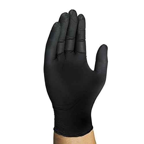 Mechanix Wear D03-05-010-100 - Nitrile Disposable Gloves, Powder Free, Textured - 5 Mil Black (100 Pack)