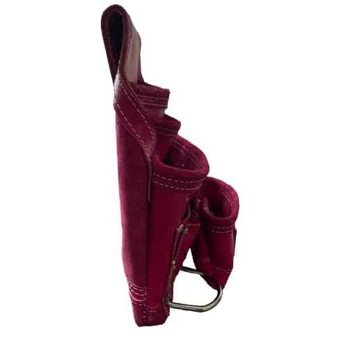 Heavy Duty Tool Pouch | Carpenters Tool Pouch 3250, Pink, Top Grain, 10 Pockets, 2 Hammer Holders, Reinforced Seams | Made from Premium Natural Grain Leather for Superior Durability