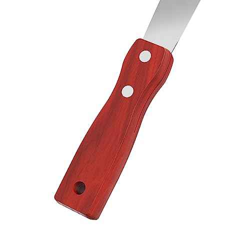 Putty Knife, 2PCS 1 Inch Stainless Steel Scraper Tool, Wooden Handle Metal Spackle Knives for Drywall, Decals, Wall Paper, Floor Tile, Patching, Painting, Taping, Scraping Coating