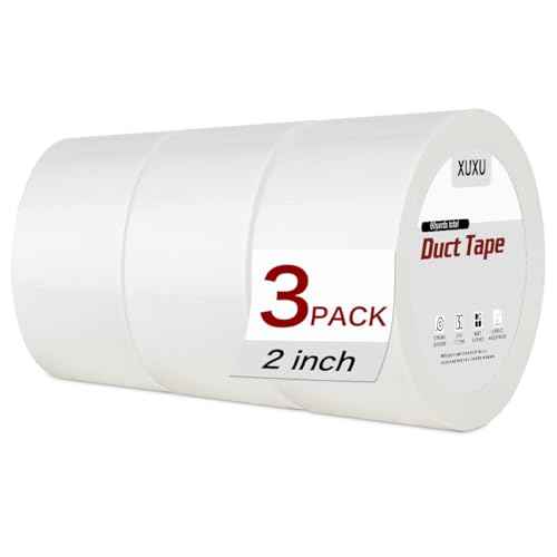 3Pack White Duct Tape Heavy Duty Waterproof Strong Adhesive Duct Tape Bulk for Indoor Outdoor Repairs Tear by Hand 60 Yards x 2 Inch Total