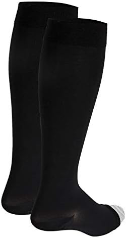 NuVein Medical Compression Stockings, 30-40 mmHg Support, Women & Men Knee Length, Open Toe, Black, X-Large