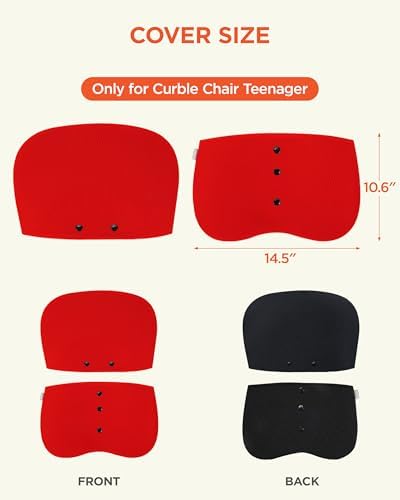 curble Wider Cover, for Wider Chair, Ergonomic Chair Back Support and Lumbar Support (Cover Red)