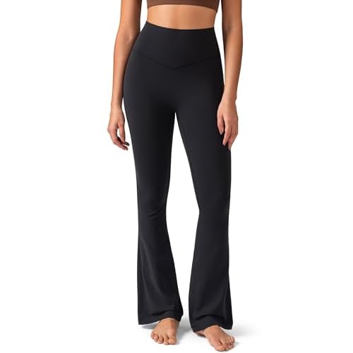 Colorfulkoala No Front Seam Flare Leggings Dreamlux High-Waisted Workout Yoga Pants for Women 27.5"/ 29.5"/ 31.5" Inseam