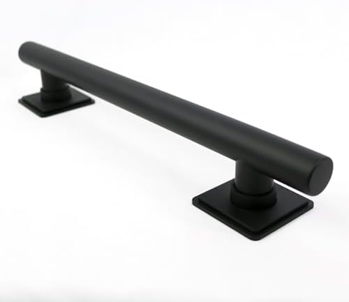 12-inch Coronado Designer Straight Bathroom Shower Grab Bar with Decorative Square Flanges, Satin