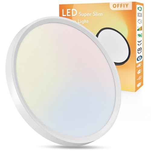 20 Inch LED Flush Mount Ceiling Light, 40W, 4350LM, 3000K/4000K/6000K CCT Selectable Super Slim Round Flat Panel Light for Living Room, Bedroom, Kitchen