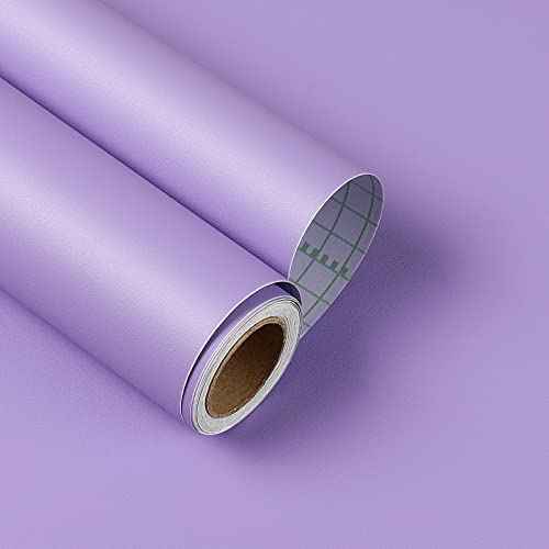 YENHOME Purple Contact Paper Peel and Stick Purple Wallpaper Vinyl Wrap for Cabinets Walls Removable Self Adhesive Textured Peel and Stick Wallpaper for Bedroom Classroom Wall Paper Matte 17.7"X80"