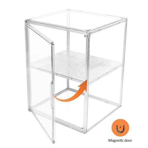2 Pack XX-Large Clear Stackable Storage Bins with Magnetic Lid Handbag Display Case for Closet 2-Tier Acrylic Purse Organizer Dustproof Luxury Bag Container Box for Cosmetics Figures Makeup