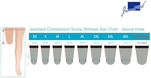 Prosthetic Stump Shrinkers–Above Knee, 35cm, Compression, Amputee Socks, 20-30, Daily use, Taiwan Excellence XL