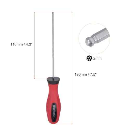 HARFINGTON Ball Head Hex Screwdriver 2mm x 110mm Magnetic Ball End Hexagonal Precision Screw Driver Hex Design Wrench