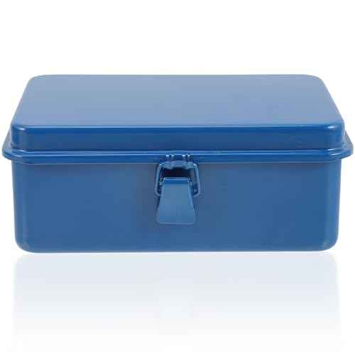 DOITOOL Small Tool Box - Metallic Tool Storage Case with Organizer for Car/Home Tools, Nails & Pins
