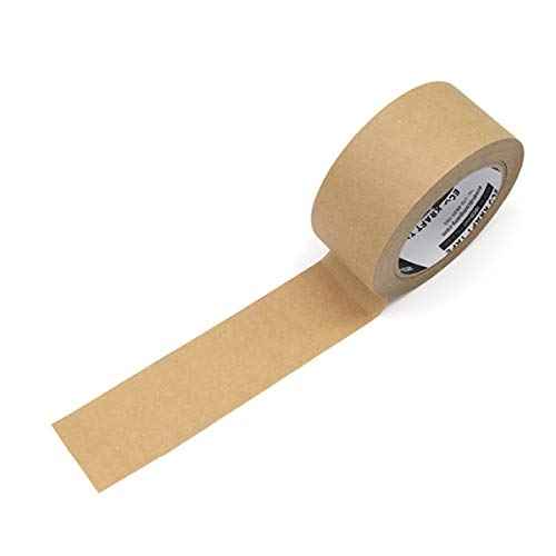 Brown Kraft Paper Tape, 2¡± x 43 Yards, Writable Non-Coated Surface for Masking, Sealing, and Packaging Use, Eco-Friendly and Recyclable, Easy-to-Tear (Non-Printed)