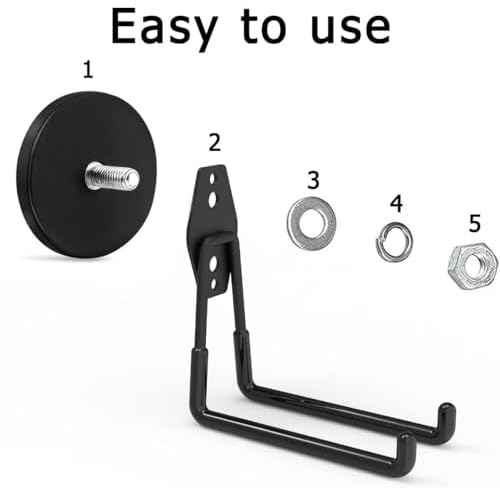 Large Strong Magnetic Hooks,Heavy Duty Magnet Hook, Black Magnetic Garage Hook for Metal Cabinet Pegboard Garage Warehouse Shelve,Heavy Duty Storage Magnetic Utility Hooks (2 Pack)