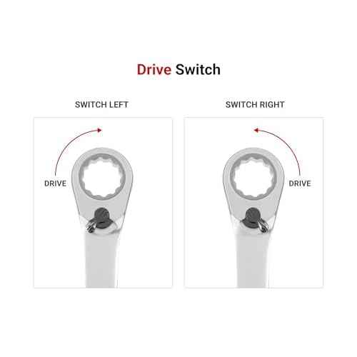 TEKTON 7/8 Inch Reversible 12-Point Ratcheting Combination Wrench | WRC23322
