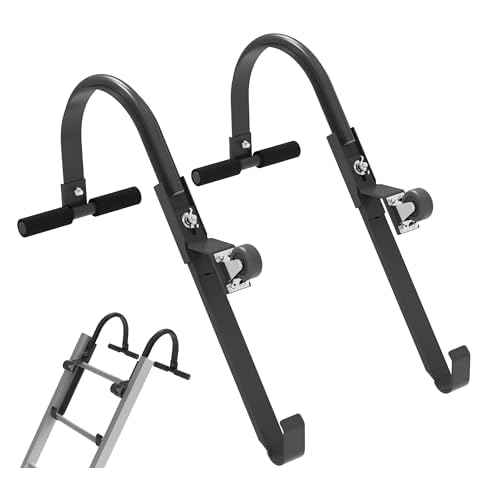 Roof Ladder Hook with Wheel Heavy Duty Ladder Stabilizer for Roof Ridge Extension Ladder, Rubber Grip T-Bar for Damage Prevention Lock Jaw Ladder Grip,Fast & Easy to Access Steep Roofs(Patent)