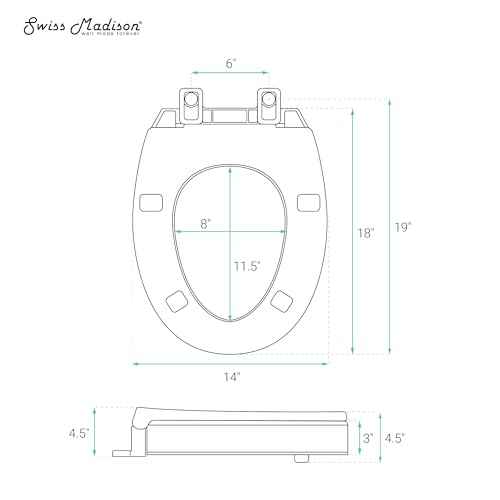 Swiss Madison Ryse 3 in. Raised Elongated Soft Close ADA Compliant Toilet Seat in Glossy White
