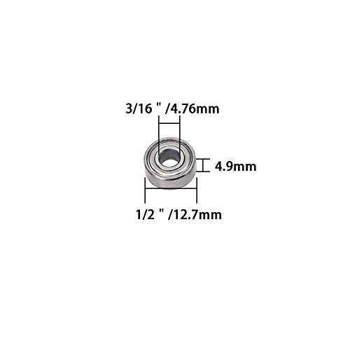 Wolfride 10Pcs Router Bit Bearing Set Top Bearings for Flush Trim Router Bit|Interior Dia: 3/16¡± & Outer Dia: 1/2¡±