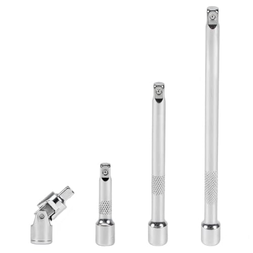 3/8 Inch Drive Extension Bar Set, Socket Extension Set Include 3, 6, and 10 Inch Extensions and 3/8 Inch Drive Universal Joint Sockets, 4 Piece Set