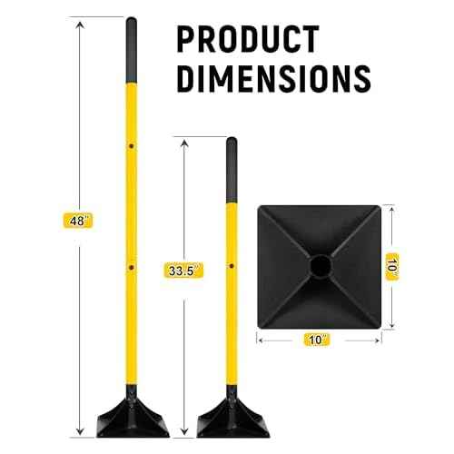 10"x10" Steel Tamper with 48" Handle, Heavy Duty Hand Compactor Tool for Leveling Soil, Gravel, Sand, Asphalt, Ground, Paver, Driveway, Garden, Yard, and Blacktop Repair