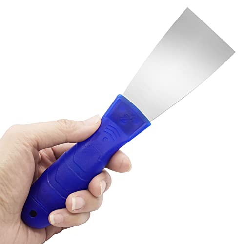 Putty Knife, 2 PCS 2 Inch Carbon Steel Scraper, Plastic Handle Spackle Knives for Drywall, Decals, Wall paper, Patching, Painting, Taping, Scraping Coating