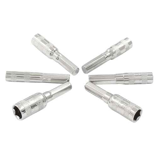 6 in 1 Hex Socket Adapter with H4 Shank, 2.5mm 3mm 3.5mm 4mm 4.5mm 5mm Metric 6 Point Power Nut Driver Drill Bit Set