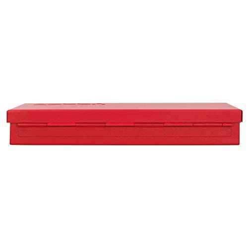 URREA Metal Tool Box - 9.6" x 5" x 1.4" Portable Tool Storage/Organization Box with 24 Gauge Construction & Durable Red Finish - 4725