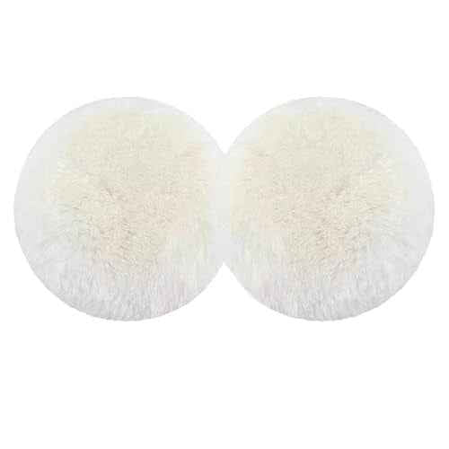 2Pcs 5" Wool Polishing Pads,Soft Wool Sheepskin Polishing Buffing Pad Wheels for Car Furniture Glass Flocking Hook & Loop Back for Random Orbital Sander