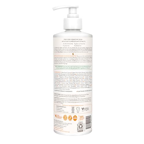 Babo Botanicals Fragrance-Free 2-in-1 Baby Shampoo & Wash - Shea Butter, Calendula & Aloe - EWG Verified, Cruelty-Free, Vegan - Pediatrician Tested - 16 Fl Oz