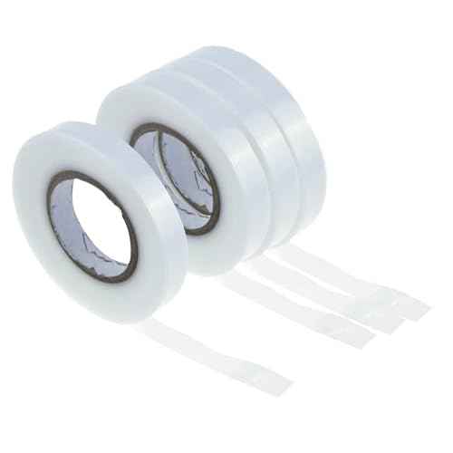 HEVSTIL 4 Rolls Stretchable Garden Tie Tape ? 3/7-Inch x 82ft Polyethylene Plant Support Ties | Reusable Stretch Plant Clips for Securing Vines, Flowers & Vegetables Indoors (White)