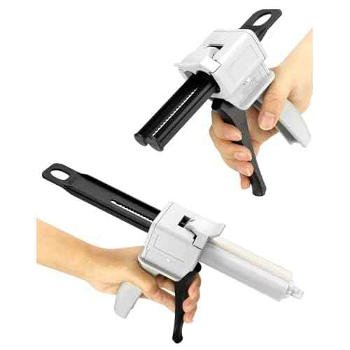 QWORK 50ml Dispensing Gun Kit, Impression Mixing Dispensing Gun, 1: 1/1: 2 AB Ratio, Static Mixer Mixing Nozzle, 4 Pack