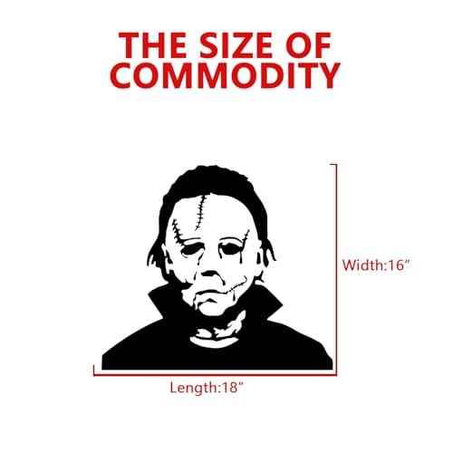 AnFigure Michael Myers Window Stickers - Halloween Decals, Black, Cartoon Style, Vinyl Material, Rectangular Shape, 18"X16", For Walls, Doors, Windows, Furniture