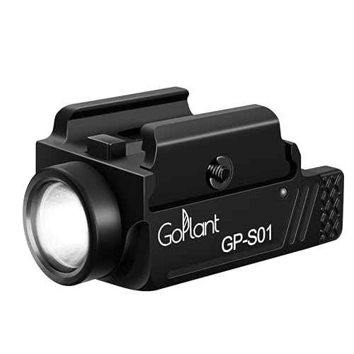 1350 Lumens Compact Weapon Light Flashlight, Only LED Light Without Laser Aircraft Grade Aluminum Subcompact Pistol Light, Adjustable Rail-Mounted Handgun Light, Type-C Rechargeable (GP-S01)