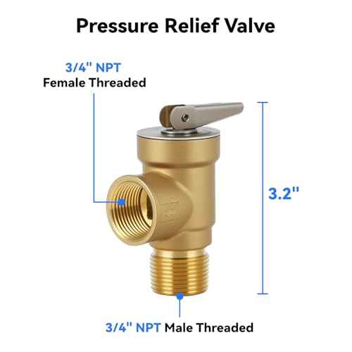 Solimeta 3/4 Inch IPS Isolator Tankless Water Heater Service Valve Kit with Pressure Relief Valve, Lead-Free Brass