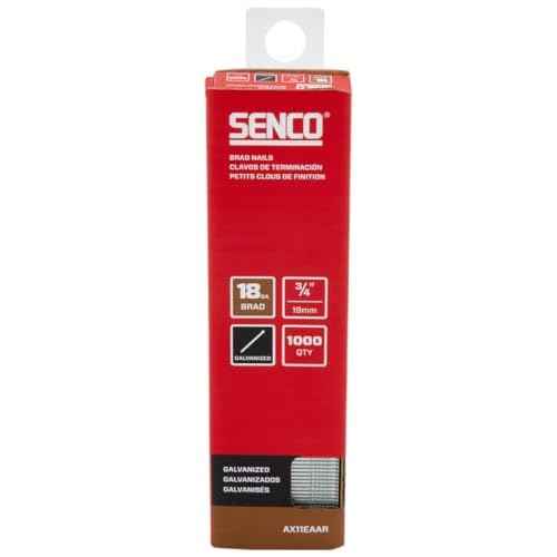 SENCO AX11EAAR 3/4" 18 Gauge Brad Nails, Galvanized Finish 1,000 Count Pack