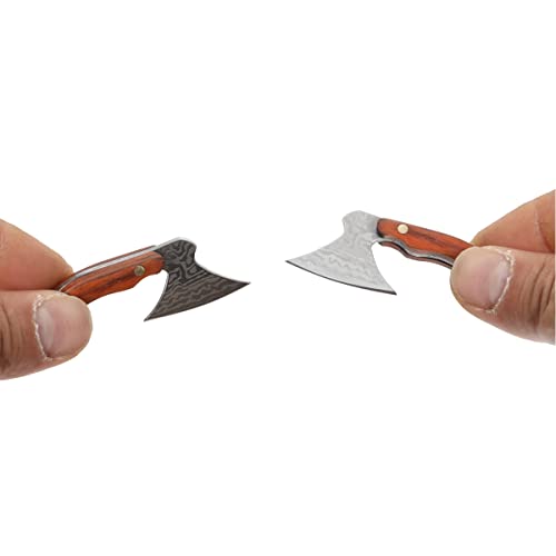 2pcs Axe Shape Mini Pocket Knife Small Keychain Hatchet Tiny Thumb Multitool Box Cutter Tools