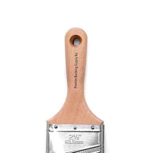 Professional 2 1/2 Inch Angle Sash Short Handle Paint Brush - Fine Line Brush for Precise Edging and Cutting in - Ideal for Home Improvement, Interior & Exterior Painting, Woodwork, and Detail Work