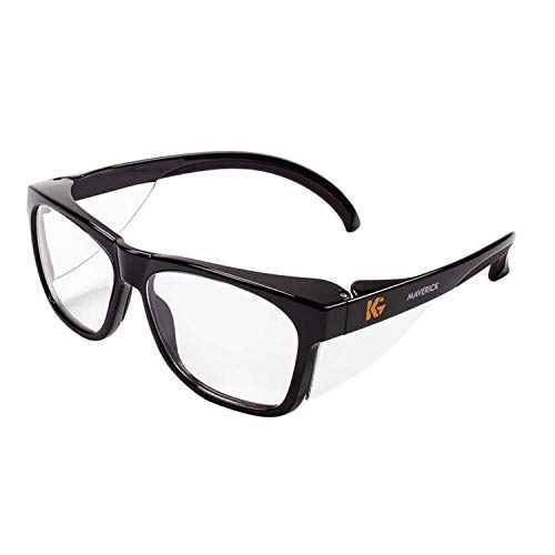 KleenGuard¢â V30 Maverick Eye Protection (49309), with KleenVision¢â Anti-Fog Coating, Clear Lenses, Black Frame