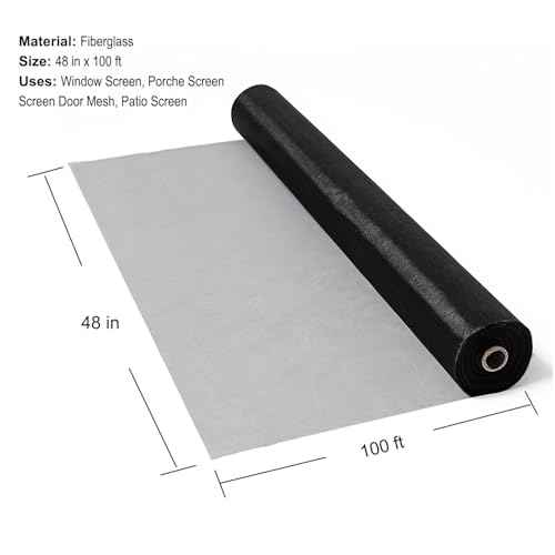 48 in x 100 ft Fiberglass Window Screen Mesh, Window Screen Replacement, Screen Door Mesh, Screen Mesh Roll, Porch Screens for Patios Outside Outdoor, Heavy Duty Window Screens for House Windows