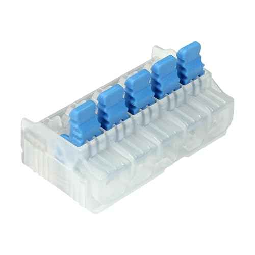 Ideal Electrical in-Sure Lever Wire Connector,12 AWG, 5-Port (30-01L25), Bag of 10?Compact Releasable Connectors for Solid and Stranded Wire