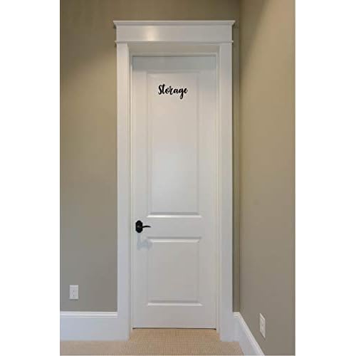 Door Vinyl Decal - Pantry, Restroom, Closet Water, Closet, Laundry, Office, toilettes, Bathroom (Storage, Black)