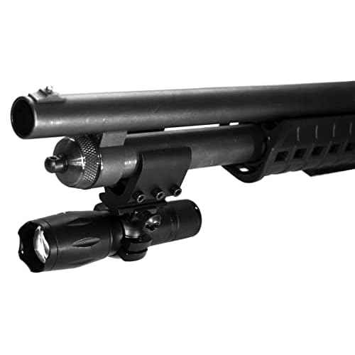 Trinity Tactical Flashlight with Mount Compatible with Mossberg 500 Pump 12 Gauge Single Rail Adapter Hunting Accessories.