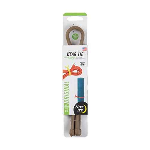 Nite Ize GT18-29-2R3 Original Gear Tie, 18", Coyote, 2 Pack, Made in The USA