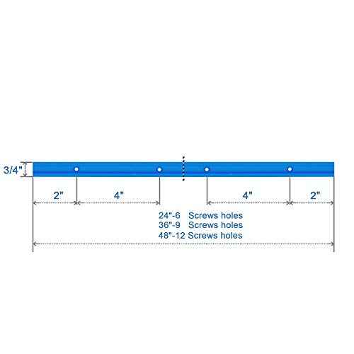 Aluminum 24"X2 T-track with 2pk Hold Down Clamps,6-3/8"L x 1-1/4"Width-Woodworking and Clamps - High Strength Aluminum Alloy 6063 - Fine Sandblast Anodized - Blue Color