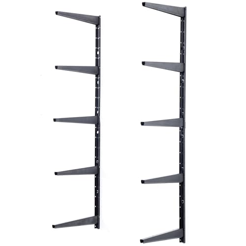 Minimalistic Black Shelf Brackets by Delta Cycle, Set of 10 Fully Adjustable 12-inch Heavy Duty Shelf Brackets, Holds Up to 480 lbs, Modern Shelf Bracket for Wood Shelves